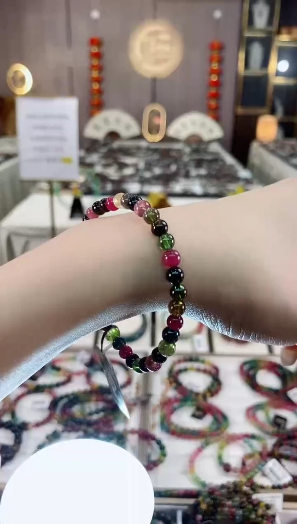 老矿碧玺单圈手串5mm+未镶嵌碧玺dan多样性发货一条