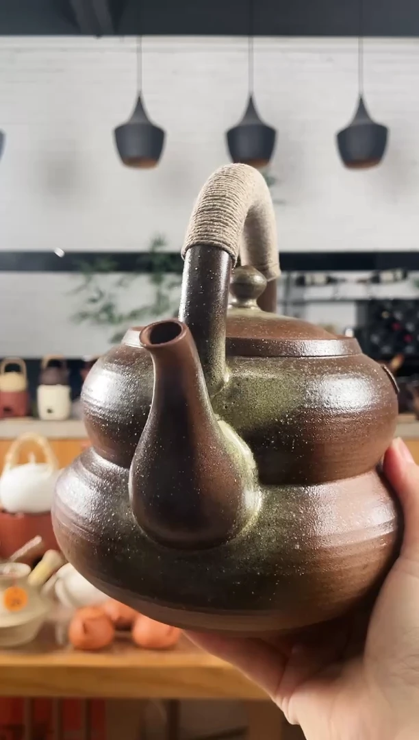 陈****）1.5升手工岩泥提梁大葫芦