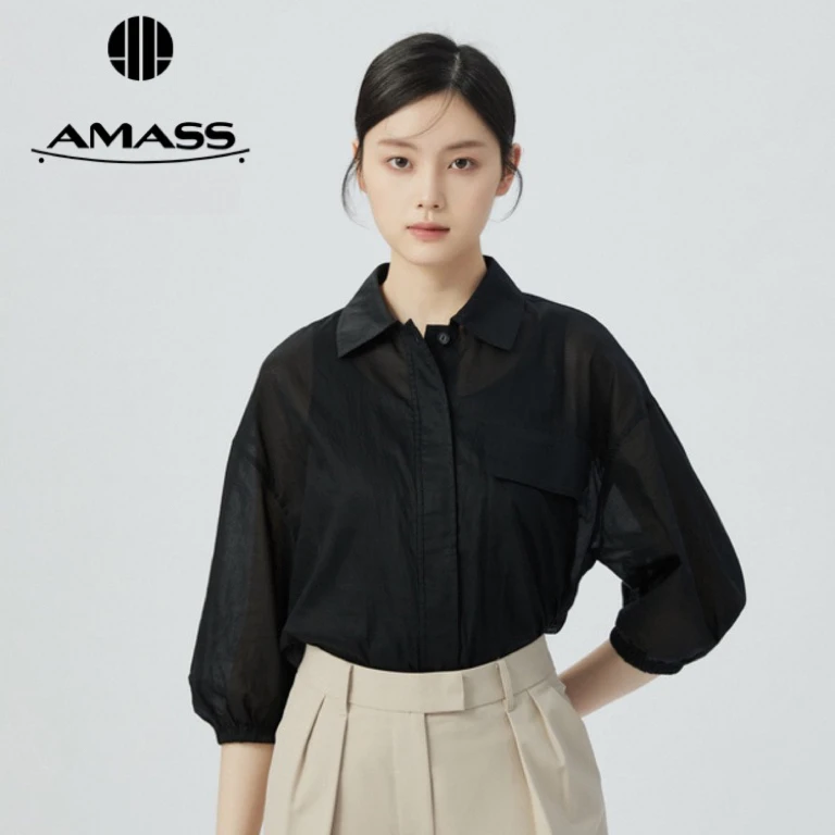 【阿玛施AMASS】新款简约轮廓型衬衫5300905宽松设计感