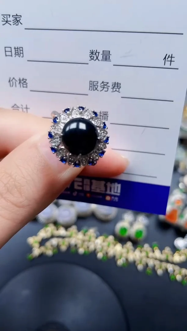 银S925镶嵌戒指翡翠50