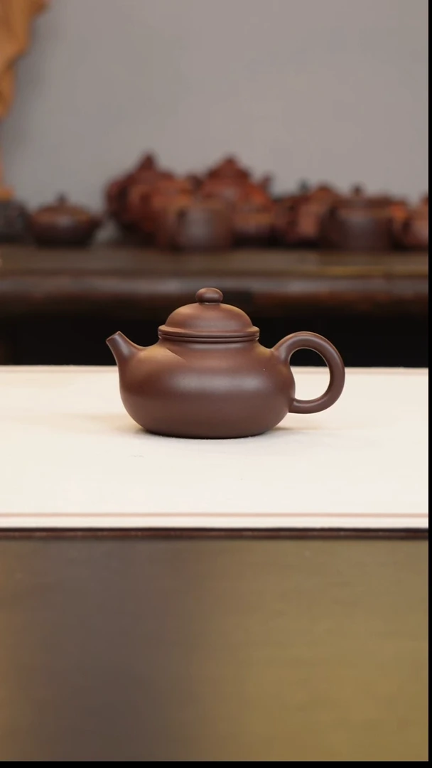 茶壶紫砂陶顺强 容天壶 紫泥