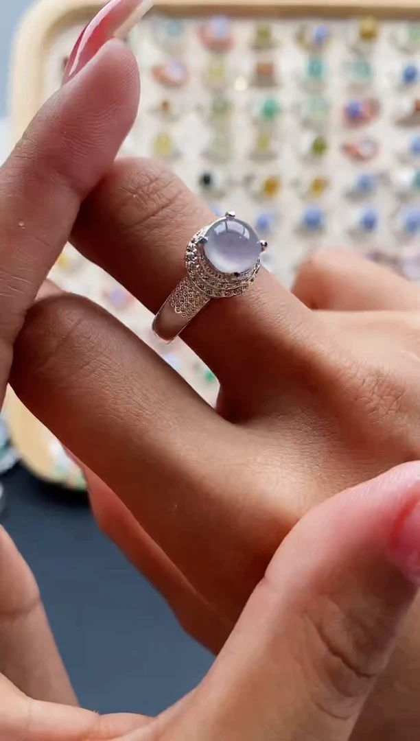 【闪购商品】翡翠戒指未镶嵌缅甸天然A货翡翠333 5+2