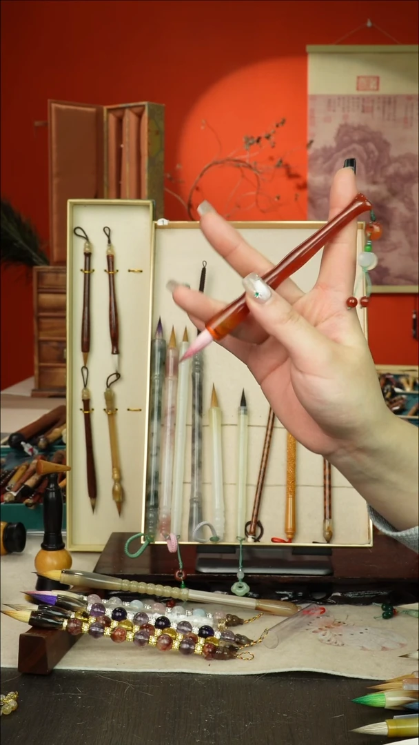 561号闪孤品高货毛笔链接 清水试笔 蘸墨不退