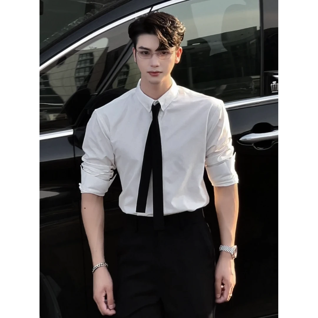 AIXKOM｜｜2025款夏季薄款轻熟风英伦雅痞长袖衬衫