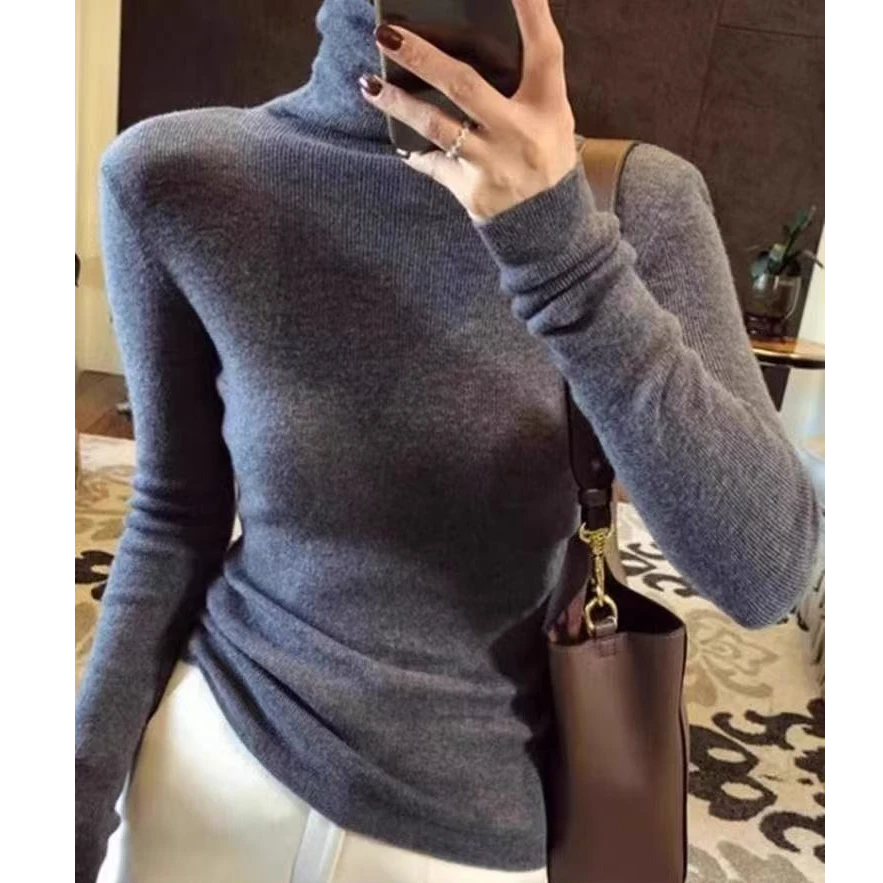 【晴姐】M8153基础百搭显瘦堆堆领打底衫