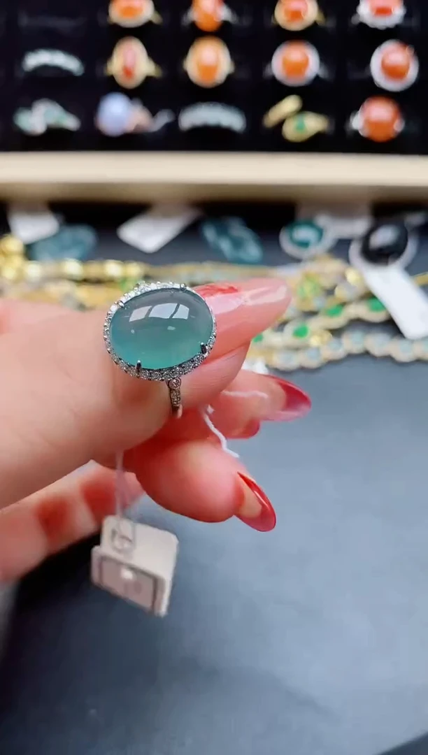 【闪购商品】翡翠戒指银S925镶嵌1211