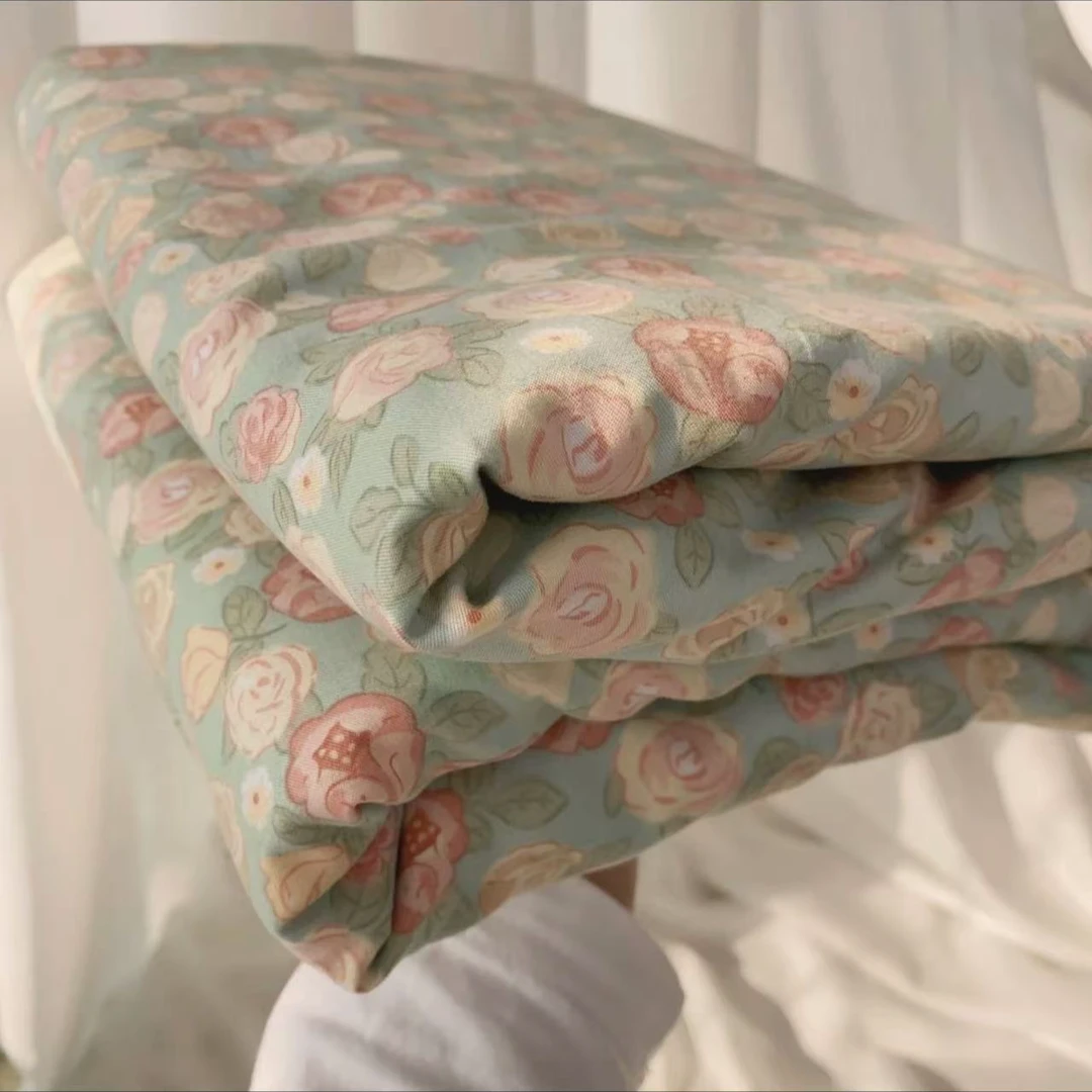 【北奈かわ会社】有氧双层纱加大被套 150*210 浪漫玫瑰绿
