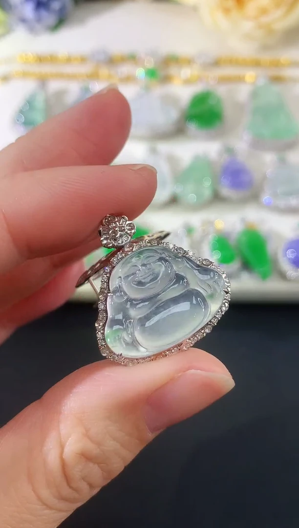 吊坠(不含链)18K金镶嵌翡翠148|13600