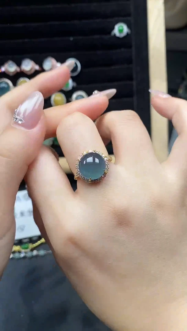 银S925镶嵌戒指翡翠111