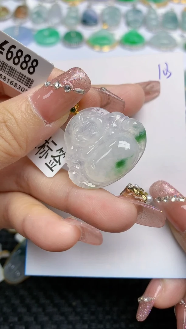 【闪购商品】翡翠颈饰18K金镶嵌天然A货翡翠 103