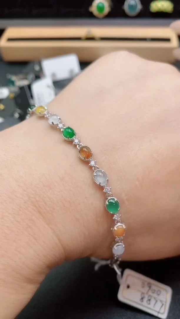 银S925镶嵌戒指翡翠1