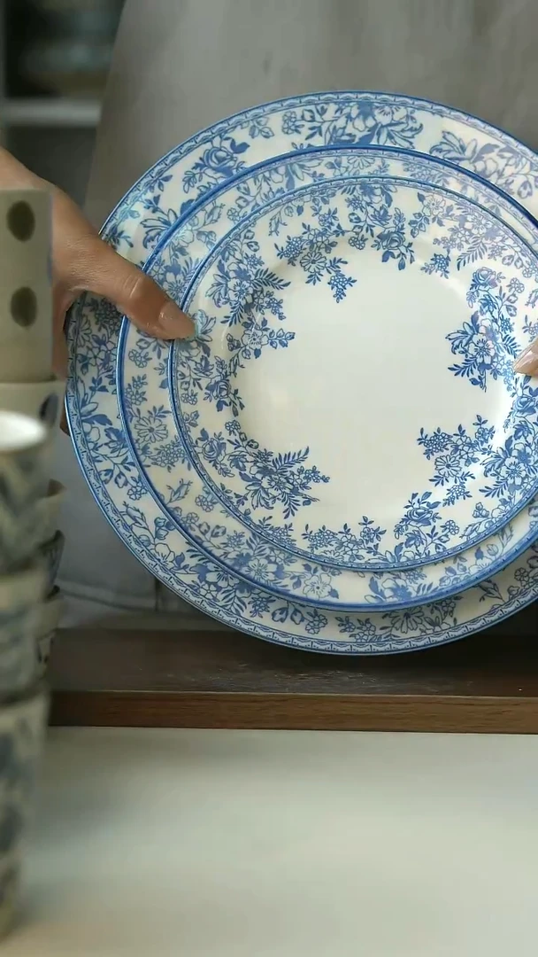 微瑕青花葡萄藤三件套组合@4-2@