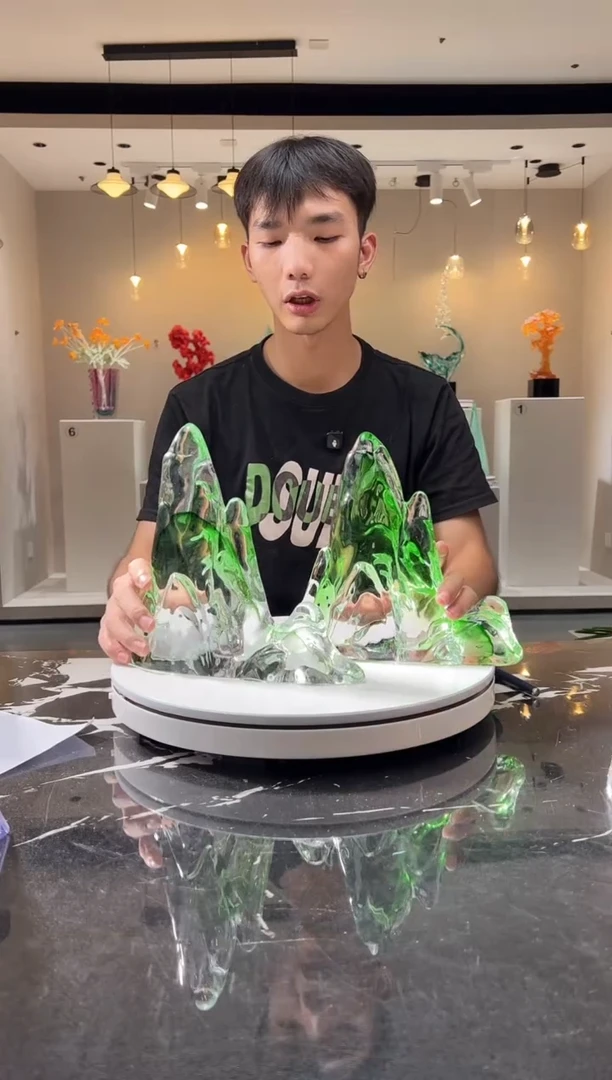 摆件巴比特美学 一组绿色山