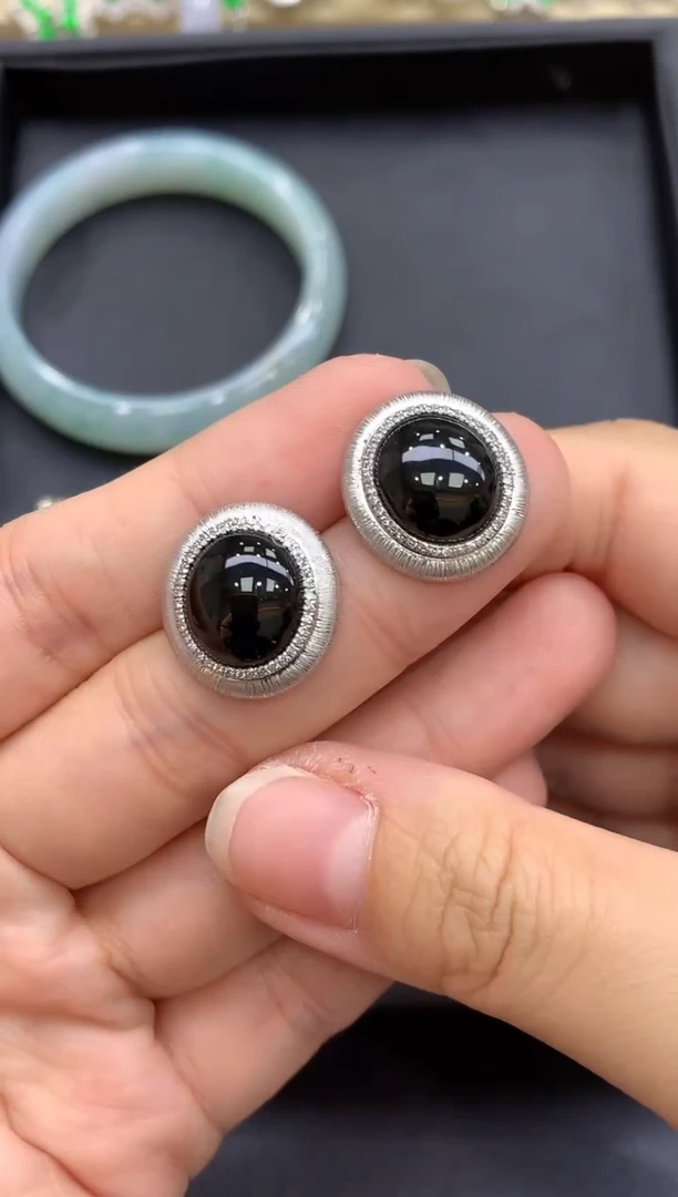 18K金镶嵌翡翠耳饰473-中国好珍宝