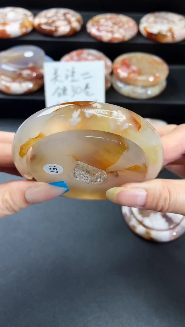 手镯玛瑙/玉髓未镶嵌石英质玉64圈63/64带(赠送镯心)