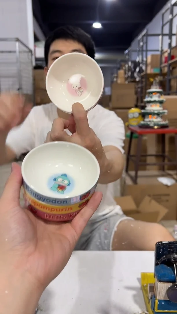 瓷片小号三利鸥甜品小碗4件套