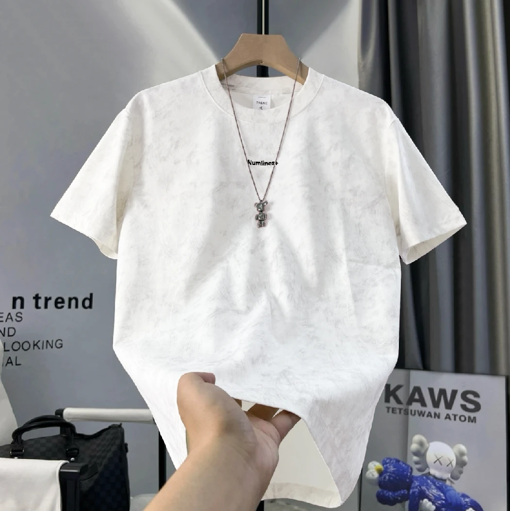 水洗刺绣宽松夏季休闲潮流舒适百搭短袖T恤