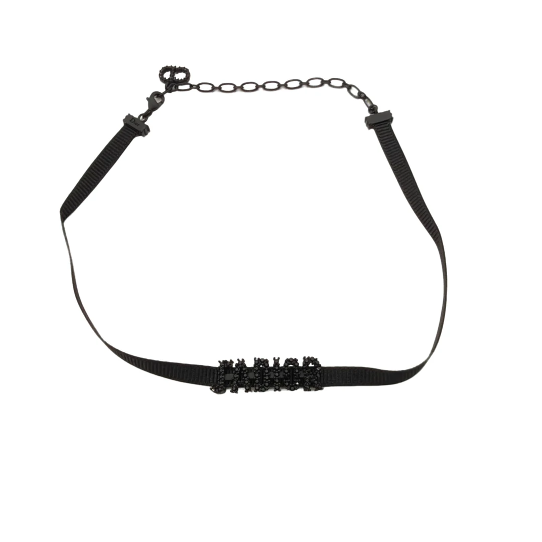 99新 DIOR/迪奥 汤/P245722739/ JADIOR 字母logo 项链 黑色