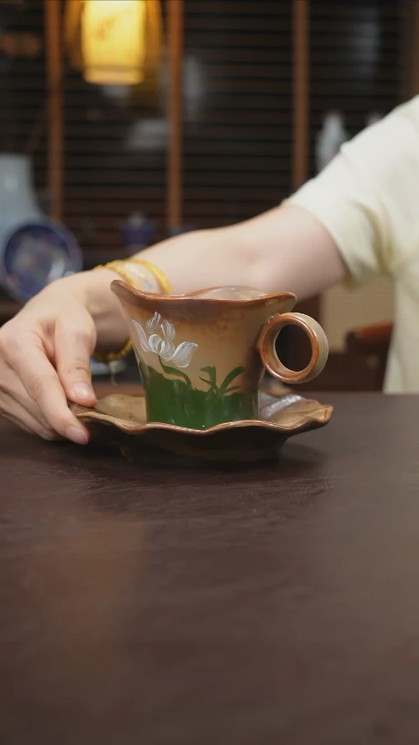 杯景德镇陶瓷杯碗柴烧多人