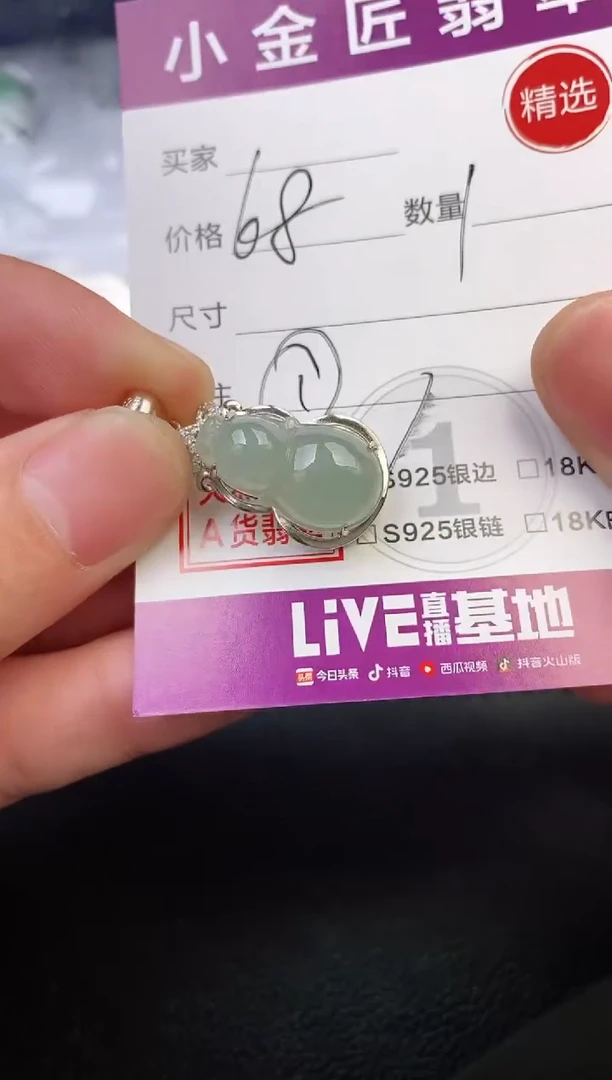 翡翠银S925镶嵌颈饰兜****?吊坠