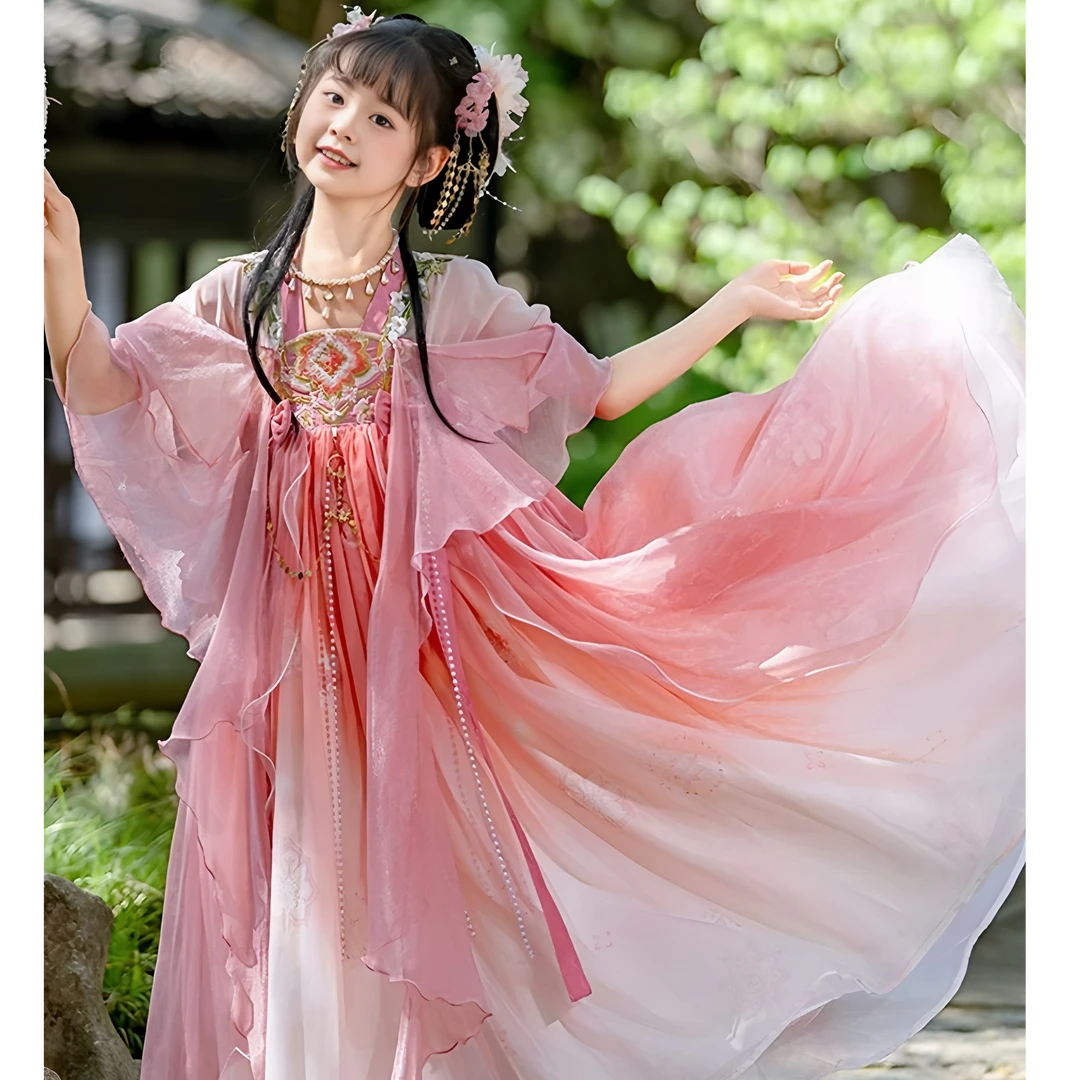(401-600)女童汉服马面裙公主裙洛丽塔新中式套装两件