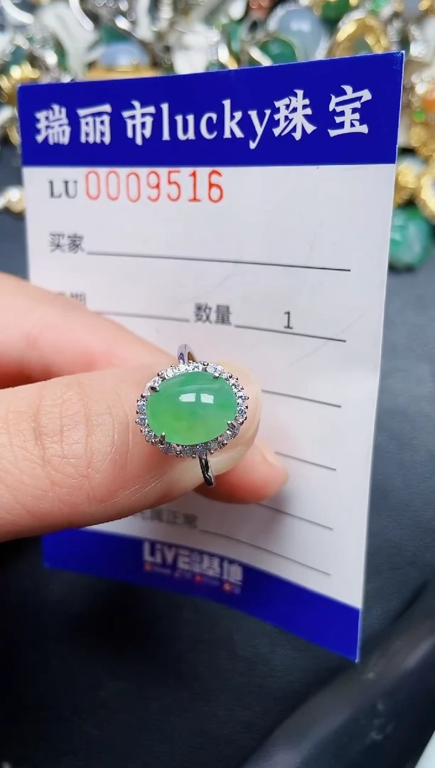 翡翠银S925镶嵌颈饰9516