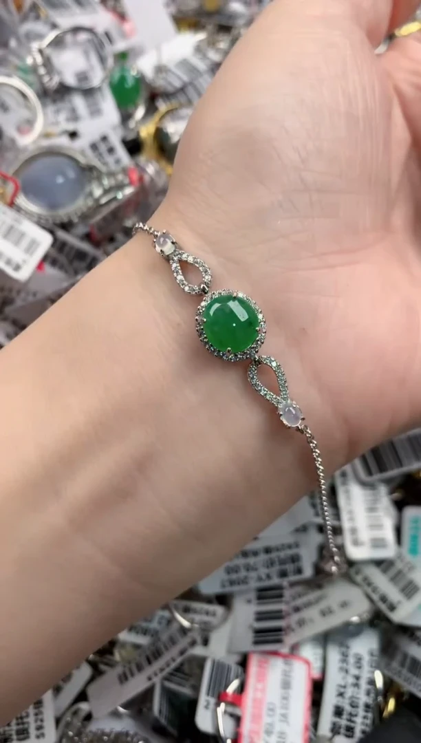 银S925镶嵌戒指翡翠101010----10