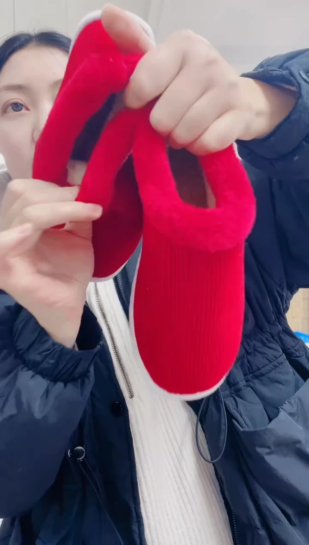 红色毛圈棉鞋39码