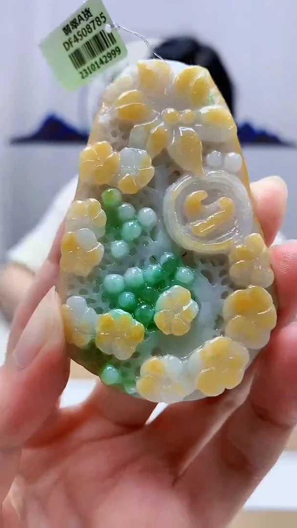 未镶嵌定制翡翠0405zm-毛货挂件喜上眉梢74