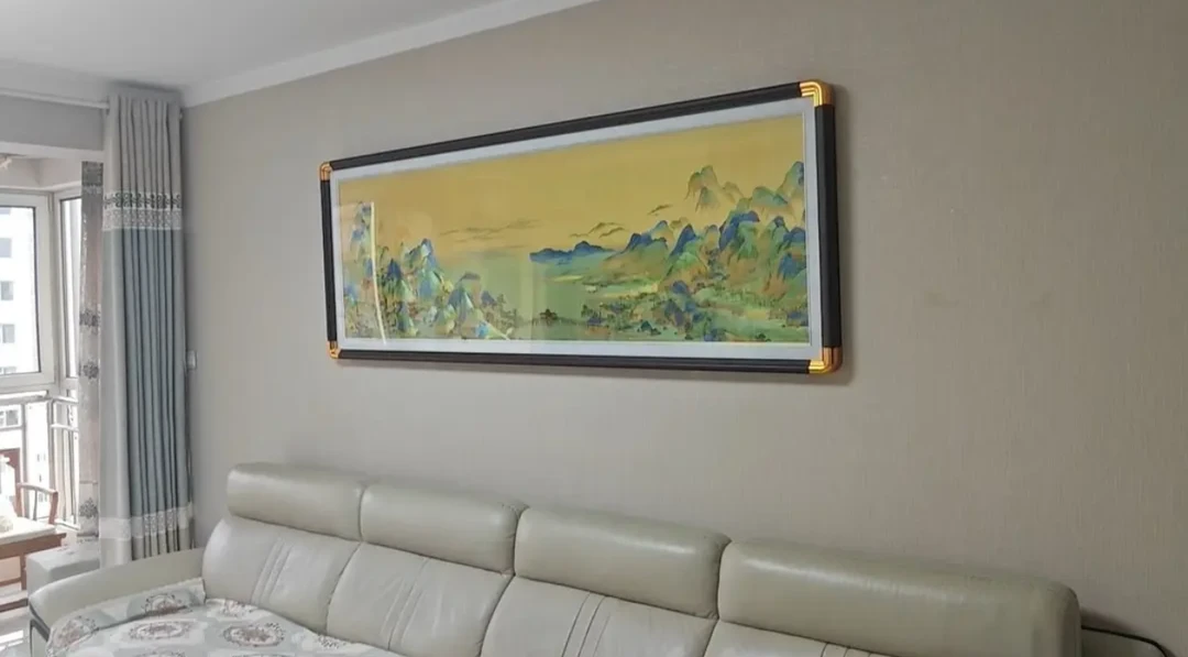 千里江山图高端织锦绣装饰画沙发背景挂画