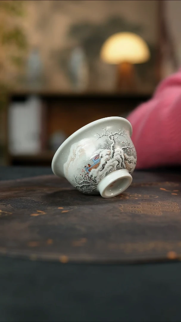 景德镇陶瓷杯碗柴烧多人