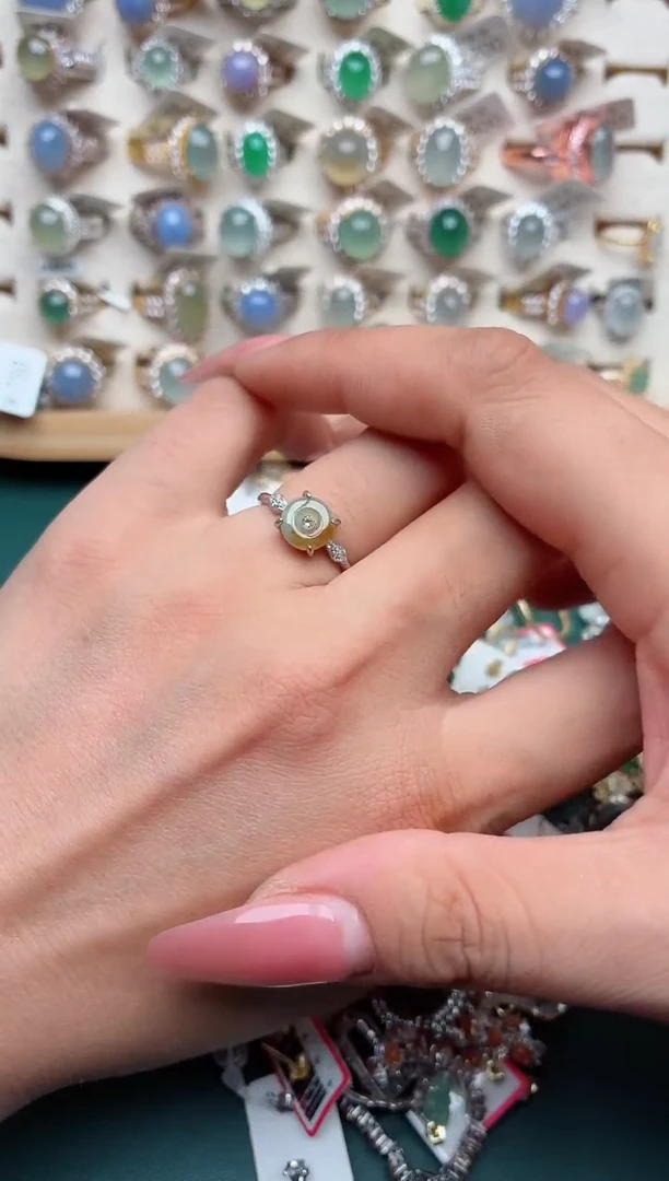 银S925镶嵌戒指翡翠.