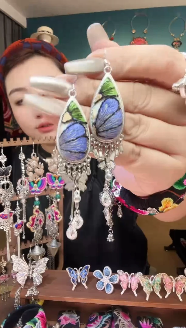 刺绣纯手工民族风刺绣耳环