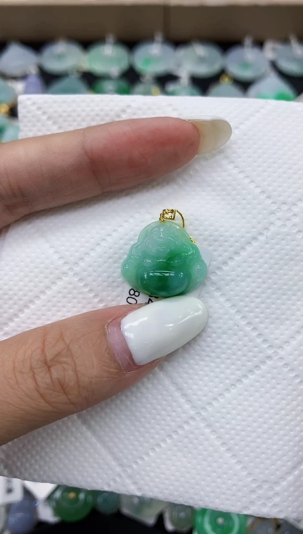 颈饰18K金镶嵌翡翠11111111111