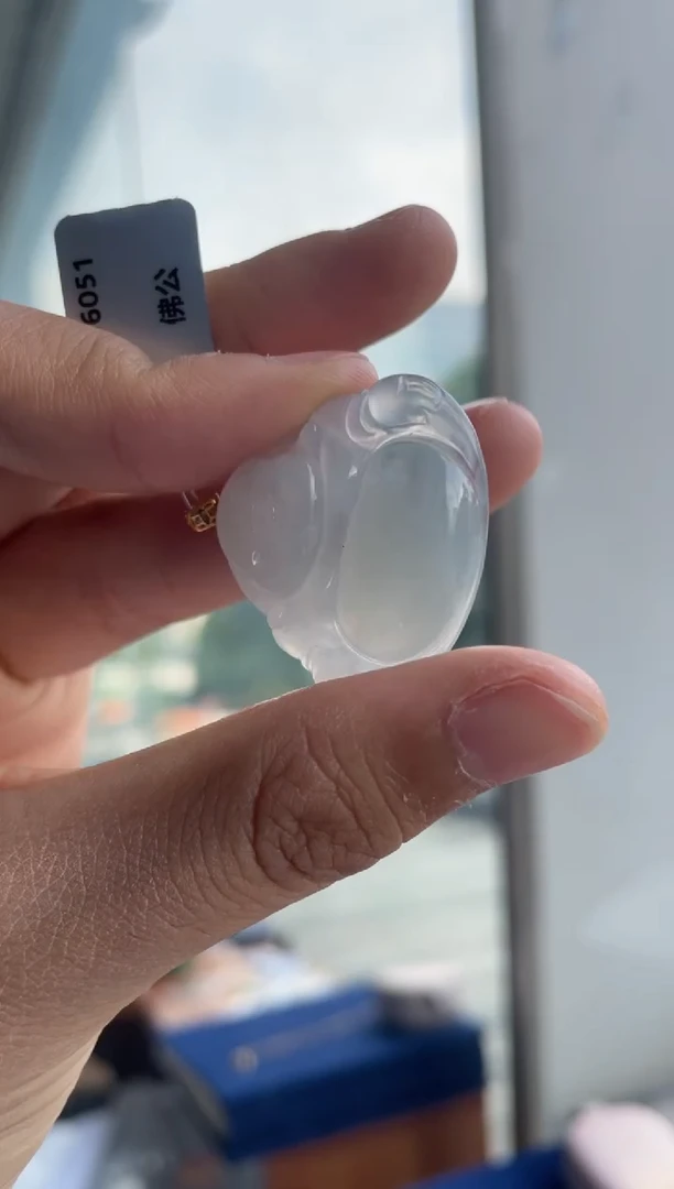 吊坠(不含链)18K金镶嵌翡翠天然缅甸A货翡翠