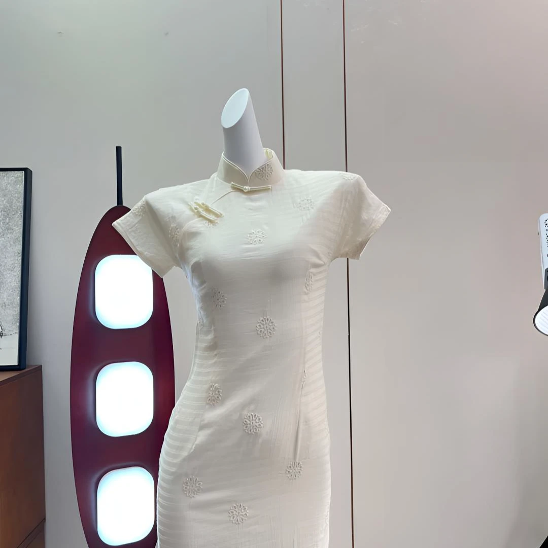 三色新款夏年轻款复古国风日常可穿气质改良旗袍-052