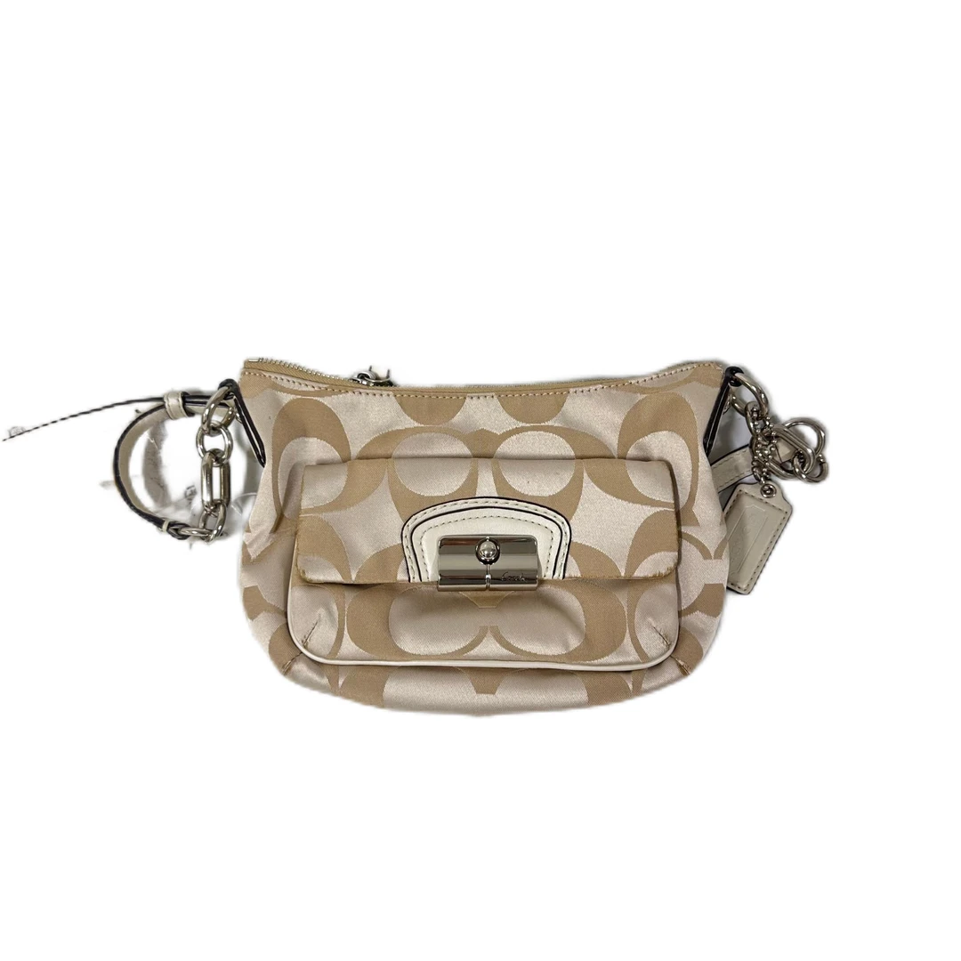 95新 COACH/蔻驰 经典老花帆布拼皮单肩斜挎包 MM-81143