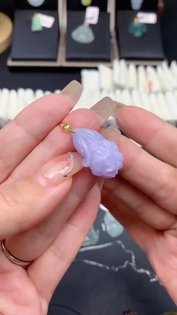 【闪购商品】翡翠吊坠(不含链)18K金镶嵌MS141663