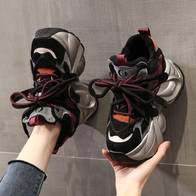 【上新】9CM内增高厚底老爹鞋女2024秋冬运动休闲鞋0098-78X