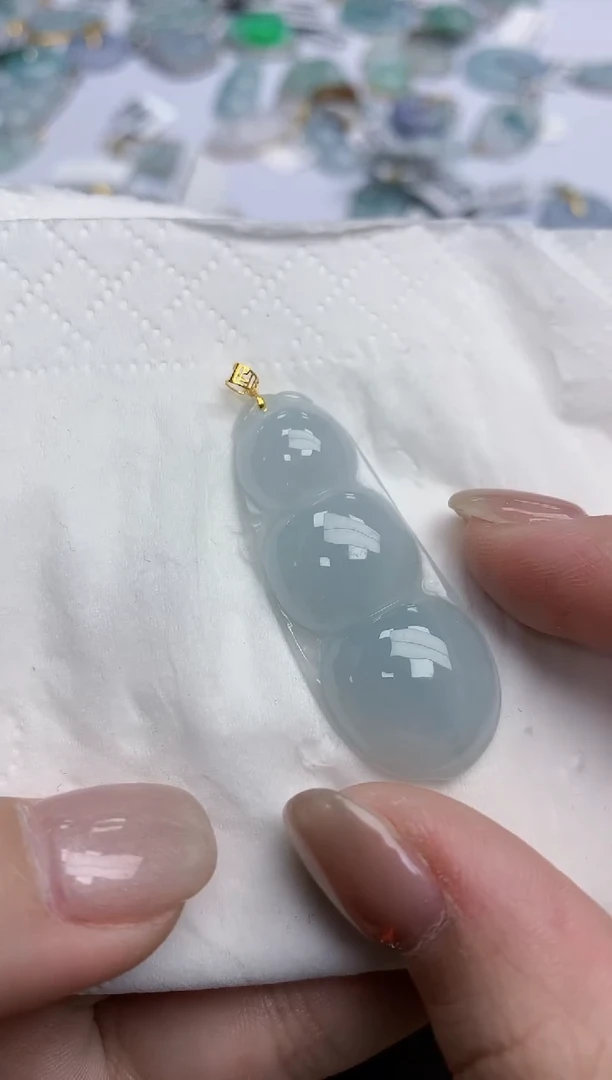 【闪购商品】翡翠颈饰18K金镶嵌天然缅甸翡翠A货