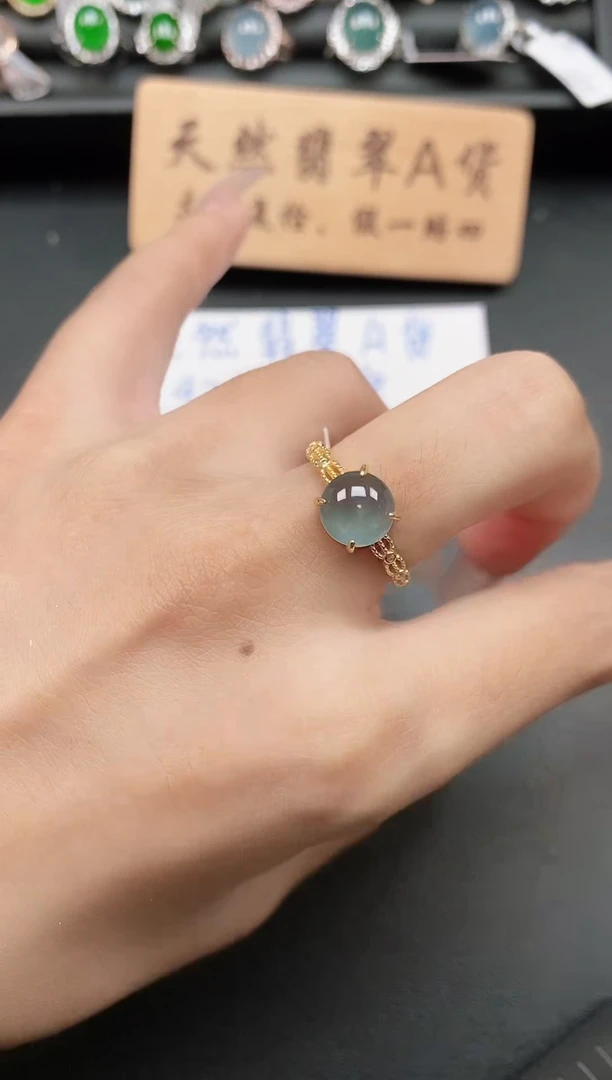 银S925镶嵌戒指翡翠11