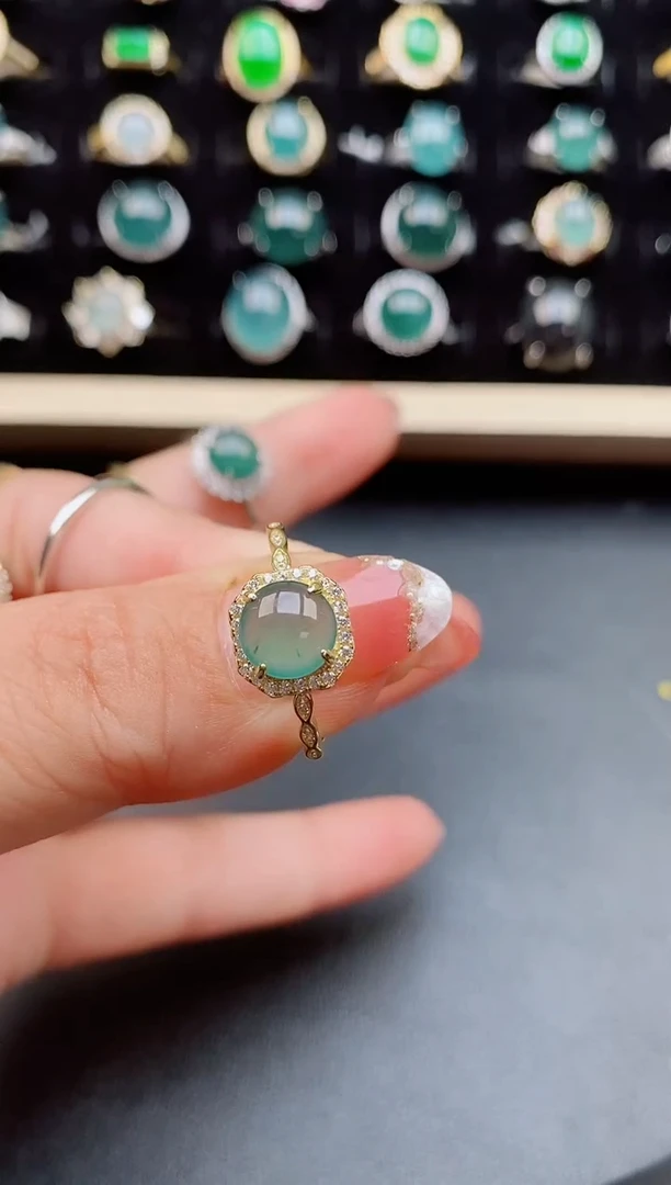 【闪购商品】翡翠戒指银S925镶嵌0580805