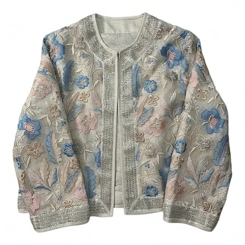 新中式国风刺绣轻奢设计感女士外套百搭长袖