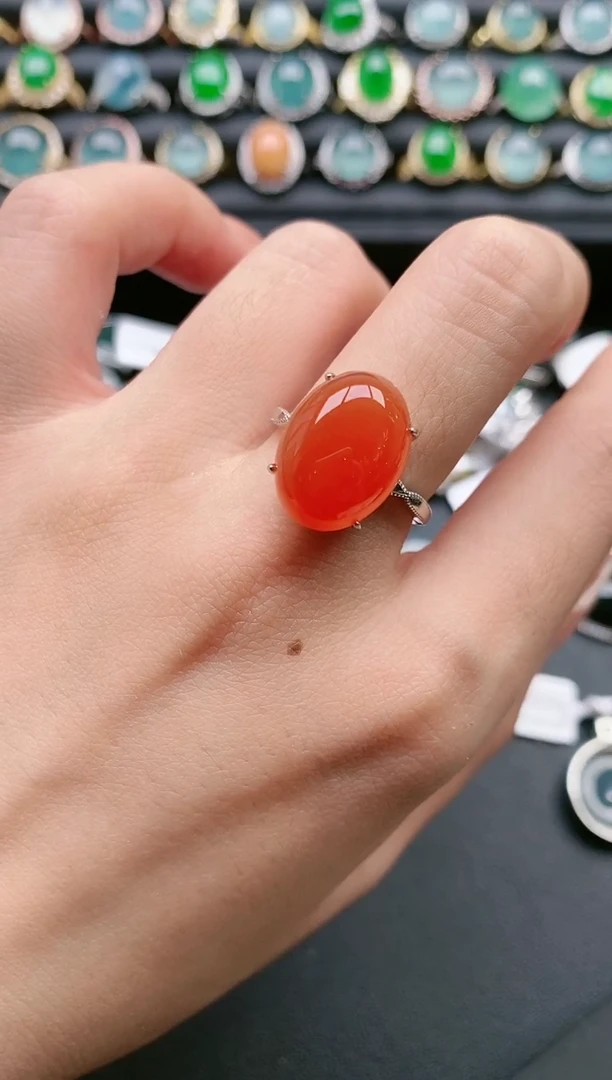 【闪购商品】玛瑙/玉髓戒指银S925镶嵌111111