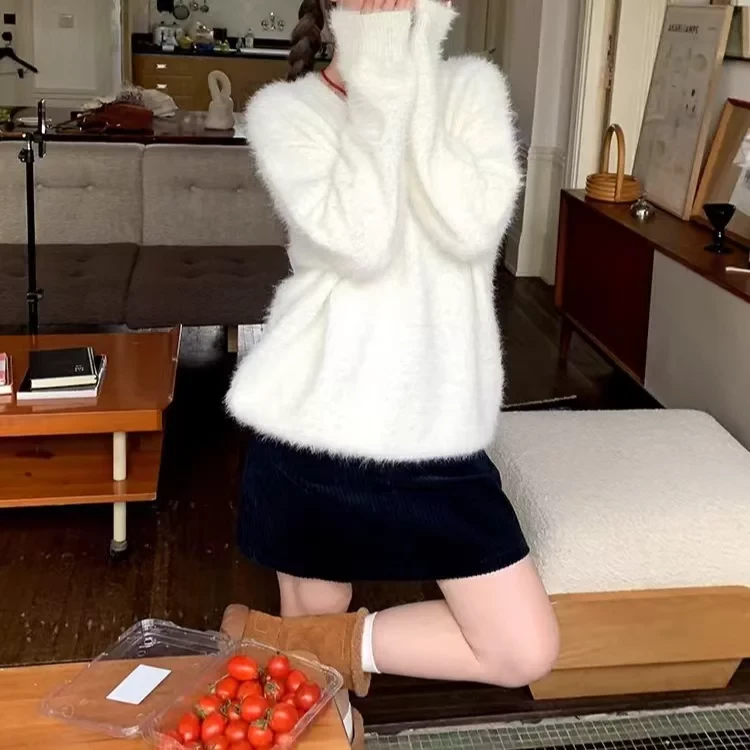 【幸运儿专属】高级感软糯黄色V领毛衣外套宽松外穿慵懒针织衫上衣