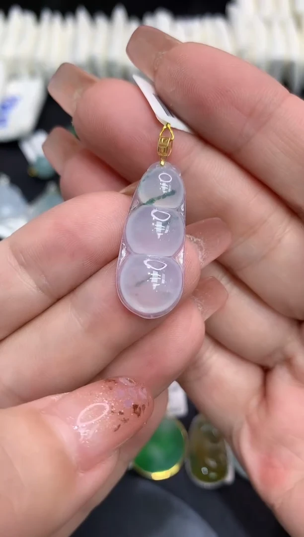 吊坠(不含链)18K金镶嵌翡翠11