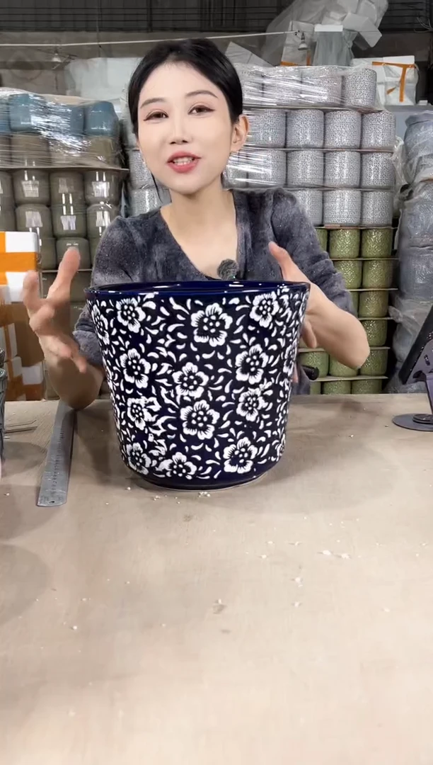 【闪购商品】陶瓷收腰蓝白花大号25x21