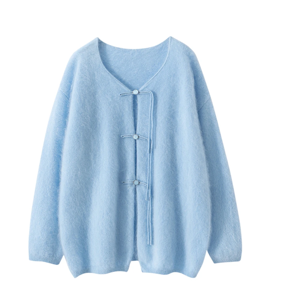 【100%纯山羊绒】拉绒款羊绒针织开衫350克左右