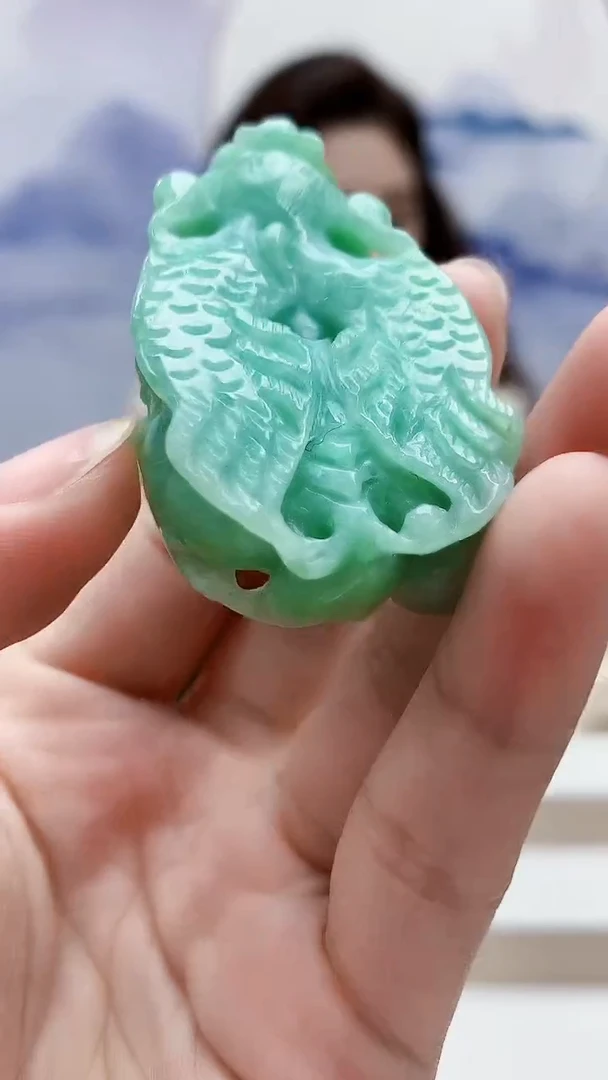 未镶嵌定制翡翠4829lr-毛货挂件54