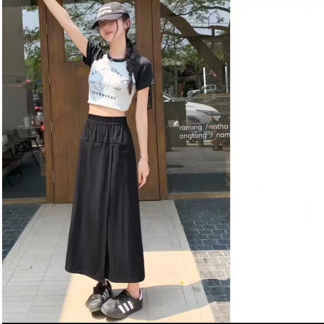 8440-山本工装裙裤（黑色）裙裤